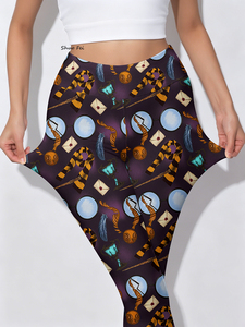 Leggings de Yoga Mágicos <span class=keywords><strong>para</strong></span> Mujer, Pantalones de Fitness Elásticos con Estampado Divertido de Bufanda y Gafas, Ropa Deportiva - Product Image 3