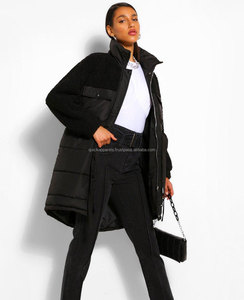Manteau matelassé pour femme avec ceinture, léger, en fausse fourrure, vêtement d'extérieur d'hiver, coupe-vent, respirant, en satin nylon/coton - Product Image 3