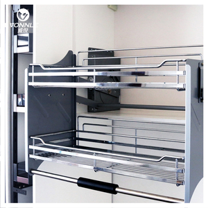 Accessoires d'armoires de cuisine, Armoire en acier inoxydable, Panier à cadre abaisseur Panier suspendu de levage en acier inoxydable - Product Image 2