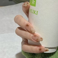 Faux ongles carrés à presser, couleur nude avec bord doré et motif écaille de tortue, réutilisables, en ABS, couvrance totale, pour usage quotidien féminin