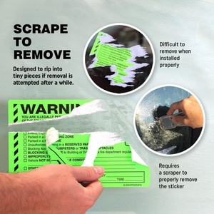 Pegatinas de infracción de estacionamiento adhesivas permanentes súper pegajosas, paquete de 50 para cumplimiento de infracciones de estacionamiento ilegales - Product Image 4