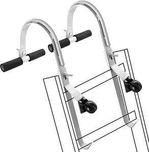 Crochet d'échelle de toit JH-Mech avec roue, accessoires d'échelle extensible pour toit, stabilisateur d'échelle en <span class=keywords><strong>acier</strong></span> robuste - Product Image 3