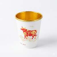 Tasses à thé en papier à double paroi avec revêtement doré, filtre intégré, logo personnalisé OEM pour thé en vrac – Vente en gros