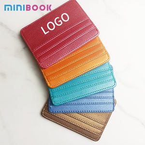 低MOQ高級手作りカスタマイズロゴ本革<span class=keywords><strong>ID</strong></span>カードホルダーウォレットスリムカードホルダークレジットカードカバー - Product Image 1