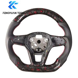 Volante Deportivo Personalizado de Fibra de Carbono con Luces LED para vw Golf gti Mk8 Mk8.5 8r 8 R <span class=keywords><strong>Tsi</strong></span> audi A3 8v JETTA Tiguan Polo Passat Accesorios - Product Image 1
