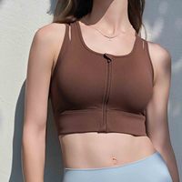 Soutien-gorge de sport YIYI grande taille à fermeture éclair avant, push-up, antichoc, dos élégant, maintien élevé, sexy et respirant pour la gym