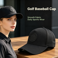 Casquette de golf et de baseball structurée à séchage rapide avec logo en caoutchouc gaufré personnalisé, panneaux respirants perforés au laser