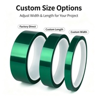 Ruban adhésif acrylique PET vert haute température de qualité industrielle, épaisseur 0,06 mm, pour protection de peinture automobile, résistant à la chaleur, sans résidu
