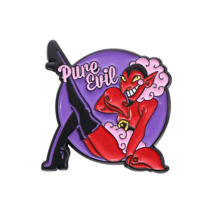 Broche de metal con diseño de demonio de dibujos animados, accesorio de ropa, flor de solapa, decoración para el pecho - Product Image 1