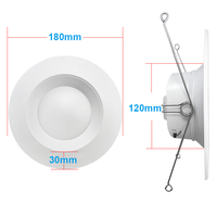 Plafonnier LED encastré sur mesure à spectre complet 4 et 6 pouces, avec baffle anti-éblouissement, homologué ETL pour l'éclairage de projets