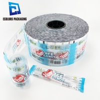 Rouleaux de film plastique d'emballage pour glaces et sucettes glacées, en Mylar transparent imprimé de haute qualité, de qualité alimentaire