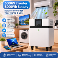 Système d'énergie solaire domestique 5kW 7kW 8kW, pack de batteries LiFePO4, panneaux solaires, kit complet pour alimentation de secours