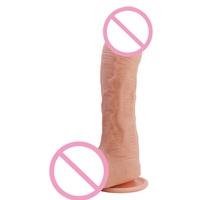 Godemiché réaliste souple et pas cher, effet peau, petit pénis, double ventouse en silicone, jouet sexuel anal pour hommes et femmes