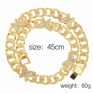 สร้อยคอผีเสื้อแบบโซ่คิวบันโลหะผสมดีไซน์เรียบง่าย สไตล์ฮิปฮอป ขายดีประจำปี 2026 รับผลิตตามแบบ สั่งซื้อจำนวนมากได้ - Product Image 4