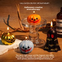 Bougie d'aromathérapie artisanale personnalisée en forme de citrouille fantôme peinte pour Halloween, cadeau atmosphérique, décorations événementielles