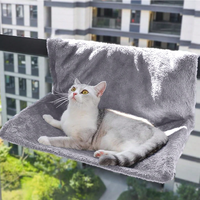 Lit suspendu de luxe pour chat, hamac pour chat, coussin suspendu en forme de L en peluche pour rebords de fenêtre, toutes saisons, pour que les animaux domestiques puissent bronzer et dormir