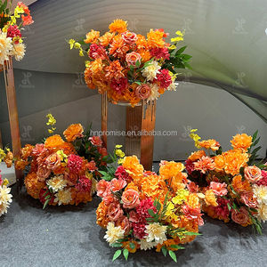 Promise Wedding Centerpieces Decoración de mesa Seda Naranja Rosa Bola de flores artificiales de alta calidad - Product Image 2