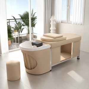Lit de lavage professionnel pour spa capillaire avec circulation d'eau et vapeur - Lit de soin tout-en-un pour le cuir chevelu en salon de beauté - Product Image 3
