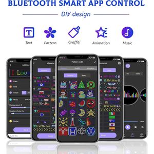 แผงจอแสดงผล LED แบบยืดหยุ่น 12V DC บลูทูธ ควบคุมผ่าน USB ป้ายดิจิตอลแบบตั้งโปรแกรมได้ สำหรับโฆษณาในรถยนต์และสำนักงาน - Product Image 2