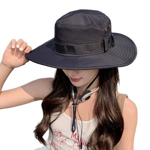 Sombrero de Pescador de Ala Ancha, Protección Solar, Transpirable, para Exteriores, Unisex, Color Sólido, Poliéster - Product Image 5