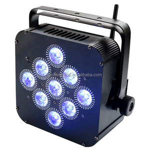 2024 TOP Hot Selling Portable Wedding Rechargeable <strong>DMX</strong> Wireless Battery Powered 6in1 RgbwAUV 9*18w LED Flat Par IR <strong>Controller</strong> - Product Image 2