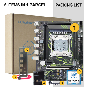 Nueva Placa Base PANDL X99-XD4 Compatible con TPM2.0 y Arranque Seguro, Formato MATX con 4 Ranuras de RAM DDR4, Combo Intel <span class=keywords><strong>Xeon</strong></span> <span class=keywords><strong>E5</strong></span> 2699 V3, Kit de Placa Base X99 - Product Image 6