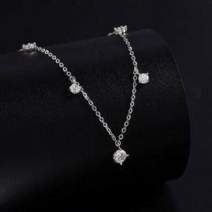 Collar de Plata de Ley S925 con Colgante de Moissanita Brillante y Cadena de Gotas, Venta al por Mayor de Fábrica - Product Image 5