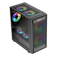 Boîtier d'ordinateur de jeu M-ATX de nouvelle conception, panneau frontal en maille horizontale en verre trempé, boîtier PC