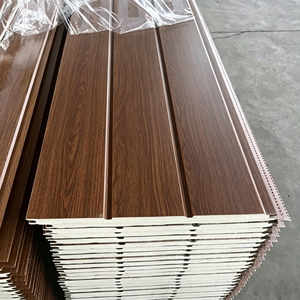 Panneau de revêtement mural extérieur et intérieur 20MM, bardage métallique sandwich en <span class=keywords><strong>polyuréthane</strong></span> économique pour maison à structure en acier - Product Image 2