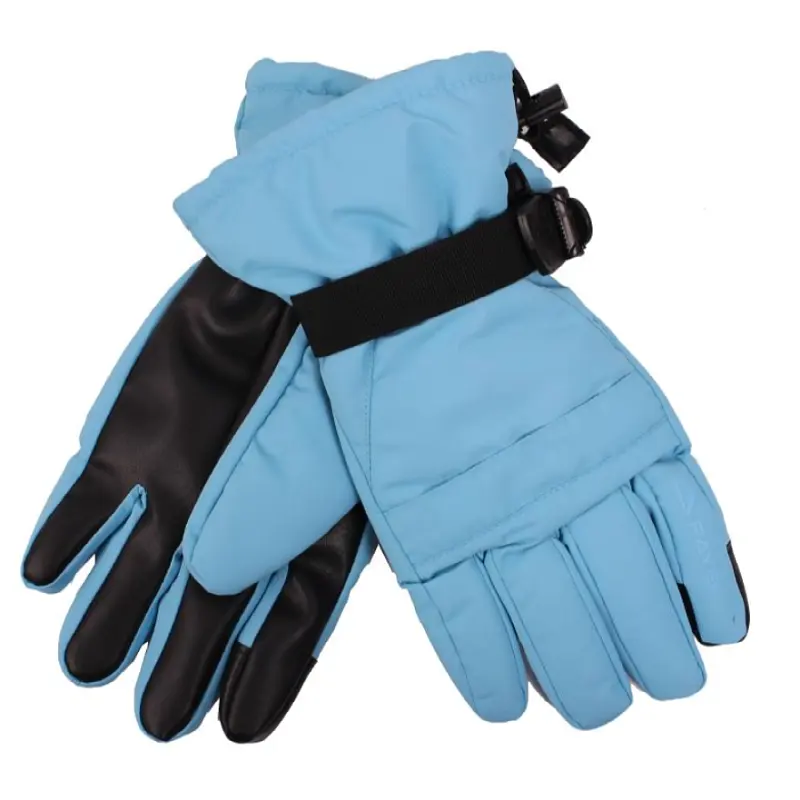 High quality PU leather polyester outdoor custom logo Winter full finger heat ski gloves for unisex