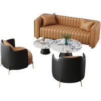 Canapé de réception et de négociation en métal, personnalisable, style luxe léger, nordique décontracté, pour bureaux de vente, clubs, concessionnaires 4S et espaces café, avec banquette double