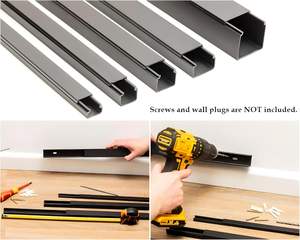 תעלות כבלים מיני מפלסטיק שחור MW Profiles 1M (3.28 רגל) - 15 מ\\\"מ X 10 מ\\\"מ, כיסוי לניהול כבלים, מיוצר בסין - Product Image 3