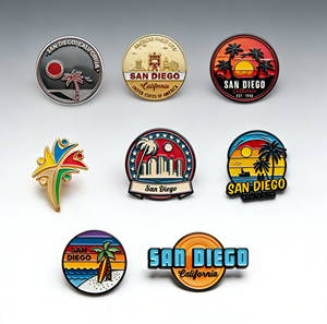 Fabricantes Chinos de Pins y Emblemas Esmaltados Personalizados con el Logotipo de <span class=keywords><strong>San</strong></span> <span class=keywords><strong>Diego</strong></span>, California, Palmeras y Atardecer, para Gorras y Sombreros, Regalo - Product Image 2