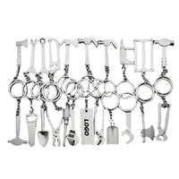 Mini outil de simulation porte-clés en métal : clé à molette, tournevis, marteau – Pendentif cadeau pour voiture