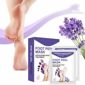 Masker kupas kaki kulit mati yang dapat dilepas Label pribadi masker kulit kaki halus lembar perawatan kaki dewasa susu Lavender mawar dll