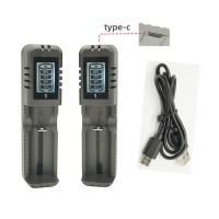 Chargeur de batterie USB Type-C LCD 1 emplacement pour 18650 26650 14500, démarrage à zéro tension HWD HD-8990B, entrée 5V/2A, microphone
