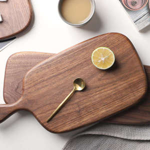 <span class=keywords><strong>Planche</strong></span> à découper <span class=keywords><strong>personnalisable</strong></span> en noyer noir avec logo, plateau de service réversible pour cuisine gastronomique et cadeaux de mariage - Product Image 3