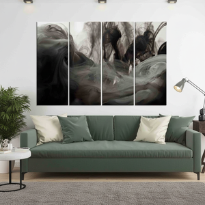 Tableau sur toile Gris Fumé : Décoration murale moderne, Impression pour la décoration de la cave des hommes, LOT DE 4 TOILES - Product Image 3