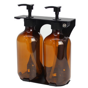 Dispensador de Jabón Doble de Acero Inoxidable 304 y HDPE, Color Negro, Blanco y Ámbar, con Soporte para Montaje <span class=keywords><strong>en</strong></span> Pared, para Uso <span class=keywords><strong>en</strong></span> Hoteles - Product Image 3