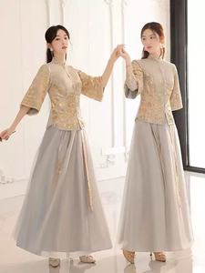 2025 nouveau printemps Xiuhe femmes grande taille Style chinois robe de demoiselle d'honneur pour adultes traditionnel chinois mariage soeurs chinois - Product Image 4