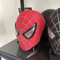 Masque de héros LED clignotant rouge et bleu, manuel, amusant, pour costume de cosplay, impression 3D, pour fêtes, cadeau pour enfant