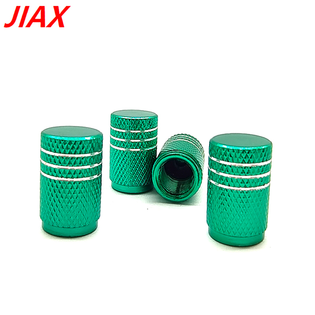 Wholesale Silver Aluminum Truck Car Bike Tire Valve Stem CAPs with Chrome Stripes Auto Parts Product