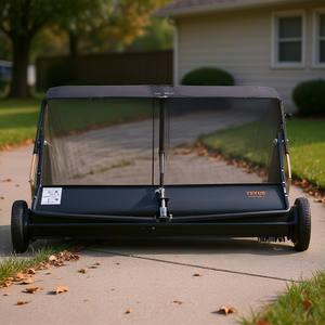 Vevor Barredora de Césped Manual de Alta Resistencia de 52 Pulgadas, Capacidad de 26 Pies Cúbicos, Altura Ajustable, Recolector de Hojas y Césped con Diseño de Cuerda de Descarga - Product Image 2