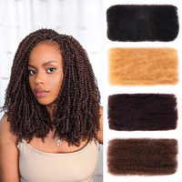 Estensioni di Capelli Umani Vergini Afro Kinky Curly 100% Non Trattati Shoumei, Capelli per Dreadlock e Intrecciatura, 8 Pollici Allungati