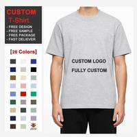 Kaos Pria Katun Murni 230GSM, Kerah Bulat, Berat, Polos, Sablon Logo, Transfer Panas, Kasual