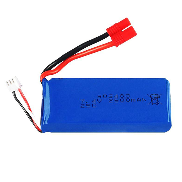 High Discharge 25C 903480 2S 7.4V 2500mAh RC Lipo Polymer Battery Pack Lithium Ion for Remote Control Speed Boat