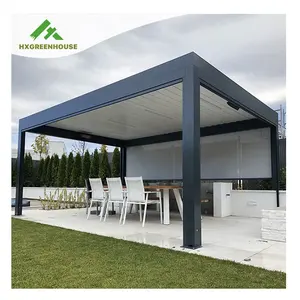 Hitam Logam Sudut Komposit Markise Sunfun Dek Jendela Aluminium Pergola Turki