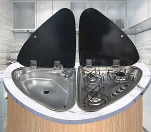 Table de cuisson combinée 2/3 brûleurs certifiée CSA AUSTRALIE <span class=keywords><strong>NOUVELLE</strong></span>-<span class=keywords><strong>ZÉLANDE</strong></span> pour <span class=keywords><strong>camping</strong></span>-<span class=keywords><strong>car</strong></span>, caravane, yacht Guangrun Canrun 911 610 - Product Image 3