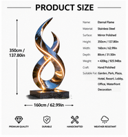 Sculpture d'art abstrait en acier inoxydable 304/316L BSA Modern Twisted Loop Mirror pour manoir, hôtel et cour
