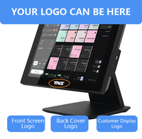 Fenêtre de terminal de pos à écran tactile capacitif de 15.6 pouces du fabricant-Système de pos à écran unique de 10 pos avec processeur I3 I5